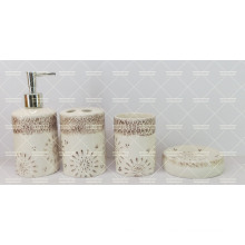 Ceramic Bathroom 4 Pieces Set with Hand Painted Decorative